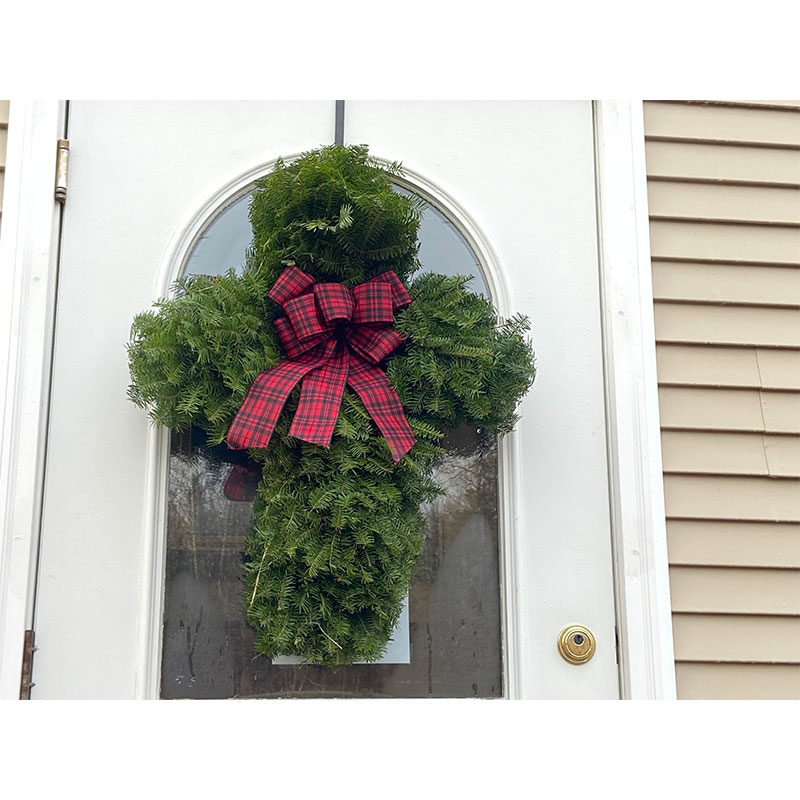 JUST LISTED - Buffalo Plaid Christmas Cross Wreath - PROMO PRICE 